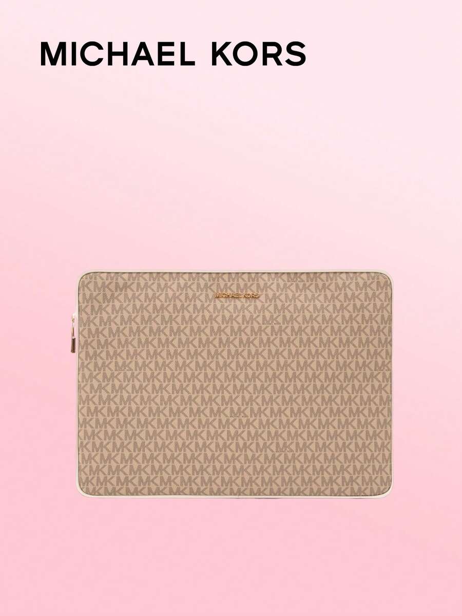 MICHAEL KORS Jet Set Travel Large Logo Laptop Bag Camel Color 35S3GTVT7Y2 Leather Stylish Commuter Briefcase Perfect for Work and Travel Modern Design Spacious Organizer - 駝色 - 查看 1