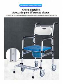 Silla Para  Ducha De Ruedas Con Bacinica Ajustable 150kg - Paquete 2 - Ver 4