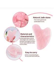 1pc Heart Shape SPA Massage Beeswax Gua Sha Scraping Massage Scraper Face Massager Acupuncture Guasha Board Massager For Face - Multicolor - View 7