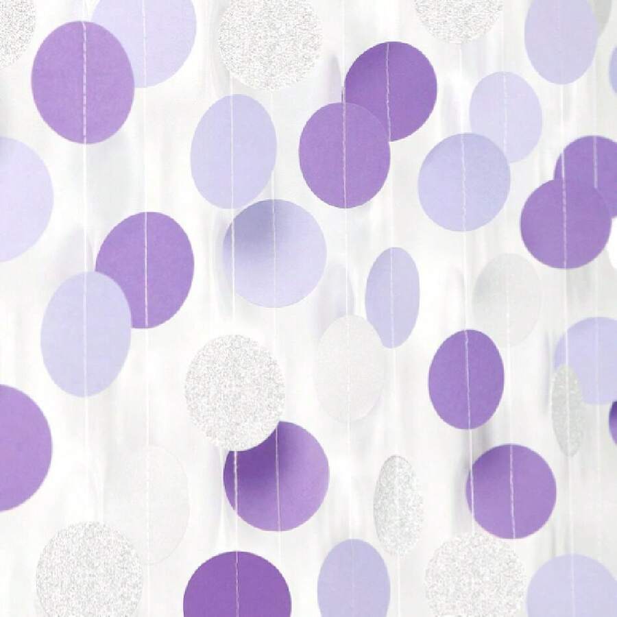 Purple Silver Birthday Party-Drations Streamers - 52FT Graduation Hanging Paper Garland Banner, Bridal Shower Engagement Wedding Anniversary Bachelorette Mothers Day Backdrop Dr ,26263615 - 紫色 - 查看 1
