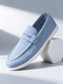 Men's Slip On Loafers Designer Nantucket Breeze New Classic Designer Solid Imitation Suede Leather Casual Affordable Brand Sense Soft Comfortable Breathable Lightweight Non Irritating Foot Daily Commuting Non Slip Wear Resistant Flats Casual Shoes Fashion Suit Versatile Student Graduation Ceremony Preppy Business Dress Shoes Men's Office Party Banquet Wedding Groom Shoes Spring Summer Autumn Large Walking Shoes - Blue - View 5