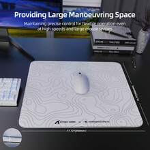 ATTACK SHARK X MAMBASNAKE CM05 Outline Glass Hard Gaming Mouse Pad, Nano-Etched Texture, Smooth Glass Surface, High Precision, Fast Tracking, Scratch-Resistant, PU Leather Non-Slip Base, Large Size, Gift, Holiday, 2026 New Year (450*400mm) - Multicolor - View 7
