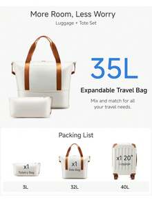 一套20英寸登机箱，尺寸22x14x9英寸，符合航空公司标准，硬壳带轮行李箱，TSA认证，旅行手提袋，是圣诞礼物的理想之选，必备旅行用品，大容量搬家收纳箱，秋季户外装备行李箱，拉杆箱，万向轮行李箱，旅行行李箱，硬壳行李箱，登机箱，男女旅行必备，适合度假、商务出行，大容量旅行必备，旅行配件，旅行收纳整理，旅行用品 - White Brown - 查看 4