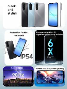 Samsung Galaxy A17 6.7英寸 Super AMOLED 双卡双待解锁智能手机，配备5000万像素OIS三摄后置摄像头和1300万像素前置摄像头，90Hz刷新率屏幕，5000mAh电池，最高可扩展至2TB存储，支持NFC和快速充电，时尚纤薄设计，搭载Android操作系统。 - 黑色 - 查看 7