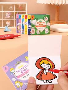 50 Pages Square Cartoon Convenient Mini Children's Doodle Book Inspire Children's Hands-On Ability And Creative Expression, Easy To Carry Coloring Watercolor Coloring Children's Enlightenment Painting Book, Educational For Boys And Girls, Birthday Gifts, Christmas Gifts,New Year's Gift