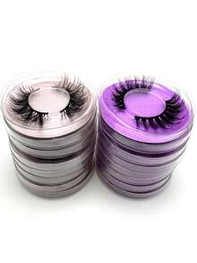 10/16/21 Pairs Fluffy&Thick 3D False Eyelashes With Glitter Paper Box,Lashes Bulk Christmas Gifts,3D Cat Eye Eyelashes Natural Soft,Protable, Makeup Manga Lashes,Dramatic Messy Mink Lashes Wispy, Individual Package Faux Mink Lashes Wholesale - 黑色 - 查看 2