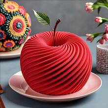 1 szt. świąteczna spiralna świeca na stół jadalny w kształcie jabłka, ręcznie robione formy na świece z gipsu i silikonu, łatwe do wyjęcia i ponownego użycia. - Biały - Zobacz 2