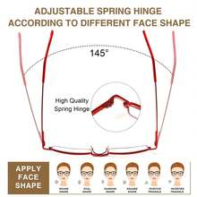 Gafas de lectura unisex ultrafinas con forma de bolígrafo, compactas y portátiles con bisagras de resorte y estuche de transporte - Transparente - Ver 8