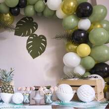 Bộ vòng hoa bóng bay màu xanh lá cây xô thơm, bóng bay màu xanh ô liu trung tính 5/10/12 inch dùng cho tiệc cưới BOHO, sinh nhật, tiệc cô dâu, tiết lộ giới tính, tiệc tốt nghiệp, săn bắn trong rừng (kèm ruy băng) - xám xanh - Xem 7