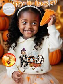 1pc Baby Girls' Casual Graphic Print Hooded Sweatshirt, Autumn/Winter - Adorable Owl Print Hoodie Brings Joy And Happiness To Every Child! Colorful And Imaginative Hoodie Inspires Young Minds