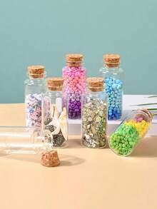 Small Glass Bottles With Cork Stopper ,25ML Mini Message Bottles, DIY Decoration Wishing Bottles For Wedding Thanksgiving Halloween Christmas,Stopper Glass Bottle For Drifting, Wishing, Candy Storage, Crystal & Gravel Decoration, Round Glass Vials, For Art Crafts, Wedding Party Favors, Home Decor - Multicolor - View 3