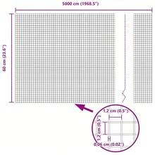 vidaXL Geschweißter Drahtzaun Silber 0,6 X 50 M Stahl - Silver - View 11