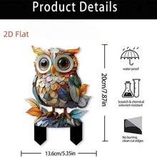 Bohemian Style Owl Garden Outdoor Yard Lawn Decor Home Scene - Multicolor - View 2