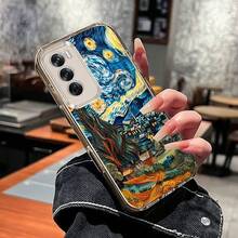 Funda de teléfono Van Gogh Cielo Estrellado Meteoro Compatible con Oppo A3 A3 Pro A3X A16 A17K A38 A40 A55 A57 A57S A58 A60 A76 A77S A78 A79 A80 5G A95 A98 Reno 5 8T 10 11 Pro 12F Funda de teléfono de TPU Transparente a Prueba de Golpes de Cobertura Completa Simple Moda Creativa - Colores mixtos - Ver 7