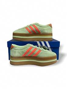 Adidas Gazelle Stack Semi Green 女士休闲厚底运动鞋 - 半綠色 - 查看 2