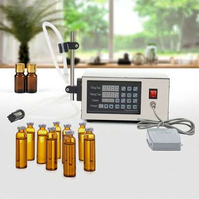 50W Silver Liquid Filling Machine Automatic / Manual Filling 5 To 3500ml Bottle Filler For Round Bottles, Square Bottles