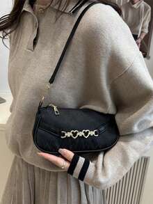 Túi xách đeo vai và túi tote màu tương phản thời trang, túi nhỏ - màu đen - Xem 6