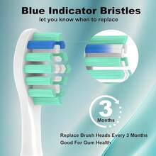 Replacement Heads Compatible With Philips Sonicare Toothbrush C1 C2 C3 A3 W3 G2 G3 4100 5100 6100 1100 2100 3100, Toothbrush Heads Brush Head, 12 Black{Inchsize_nameinch:Inch1Count(Packof12)Inch,Inchcolor_nameinch:InchBlackinch} - 黑色 - 查看 7