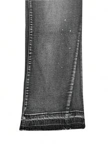 Quần jeans nam dáng suông, nhẹ, chất liệu nhẹ, kiểu dáng công sở thường ngày, có cúc cài phía trước, kiểu dáng thoải mái, thích hợp cho mọi mùa. - màu đen - Xem 6