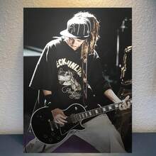 Top Pick1pc Tokio Hotel Rock Band Poster - Black & White Live Performance Guitarist Wall Art Poster, Bold Monochrome Photography, High-Quality Canvas Print For Bedroom, Living Room, Office, Cafe Decor - 彩色 - 查看 1