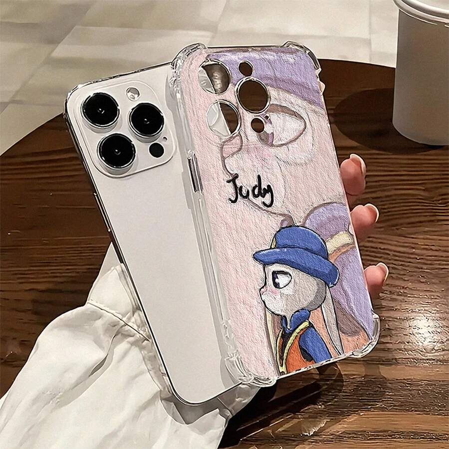 Funda para teléfono Judy Hop con un lindo diseño de personaje, se adapta perfectamente a tu , , OPPO,  17,  16,  16 ProMax,  15,  15 ProMax,  14,  13,  12 y  11 Pro, hecha de TPU y ofrece protección a prueba de golpes. Este es un gran regalo para familiares, amigos, niños, cumpleaños, Halloween, Navidad, novios, novias y San Valentín. - transparente - Ver 1