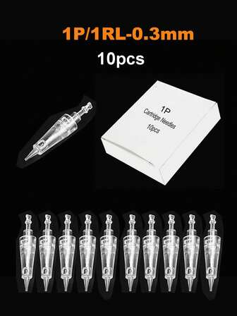 1RL/1P High Quality Semi-Permanent Makeup Needles, 10pcs/Box, 0.3MM Disposable Cartridge Eyebrow Lip Tattoo Needles