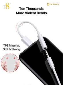 D8 USB Type-C 转 3.5mm 耳机母口适配器，数字解码 USB-C 转 AUX 音频转换器线缆，90 度弯角便携式耳机转换器，兼容 17/16/16 Pro/16 Pro Max/16e/15/15 Pro/15 Pro Max/14/13/12 Pro Max、Galaxy S24/S23/S23+/S22/S21 Ultra、iPad Pro 2024/2023、Pixel 8/7、华为 Nova、OnePlus 12 等机型，即插即用立体声音频适配器，采用 TPE 耐用材质。 - 彩色 - 查看 8