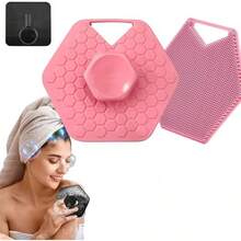 Cepillo de silicona para cuerpo, silicone scrubber para multifunción, cepillo corporal silicon de baño exfoliante, estropajo para cuerpo, cepillo para baño corporal de la piel(Negro) - Rosa - Ver 12