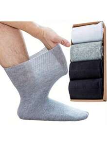 4-Pack Diabetic Crew Socks - Women & Men Loose Top Socks - Extra Wide Non-Binding Top, Elastic Opening For Easy On/Off - Neuropathy And Peripheral Neuropathy Care - Soft Breathable Fabric - Swollen Feet, Edema, Toe Bone - Elderly, Pregnant, Post-Surgery - Unisex - Everyday & Special Occasions - Value Pack, Elderly Footwear, Comfortable Fit, Durable Construction, Shoes, Elderly Care - Multicolor - View 16