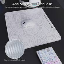 ATTACK SHARK X MAMBASNAKE CM05 Outline Glass Hard Gaming Mouse Pad, Nano-Etched Texture, Smooth Glass Surface, High Precision, Fast Tracking, Scratch-Resistant, PU Leather Non-Slip Base, Large Size, Gift, Holiday, 2026 New Year (450*400mm) - Multicolor - View 5