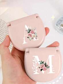 1PC Love Shaped Of Sewing Tool Box With White Flower Initials, Letters A-Z, Perfect Gift For Beginners Sewing: 1 Portable Mini Sewing Set - Foldable, DIY Sewing Supplies And Accessories, Suitable For Travelers And Emergency Clothing Fixators, Mini Needle Box Portable Small Needle Bag Sewing Tool Combination Set Hotel Supplies(Pink) - Pink - View 3