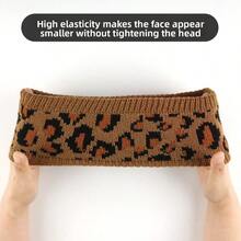 Soft Fluffy Chunky Knit Headband - Winter Warm Non-Irritating, Daily Bun Use Non-Tight, Face-Slimming & Versatile - 咖啡色1件 - 查看 4