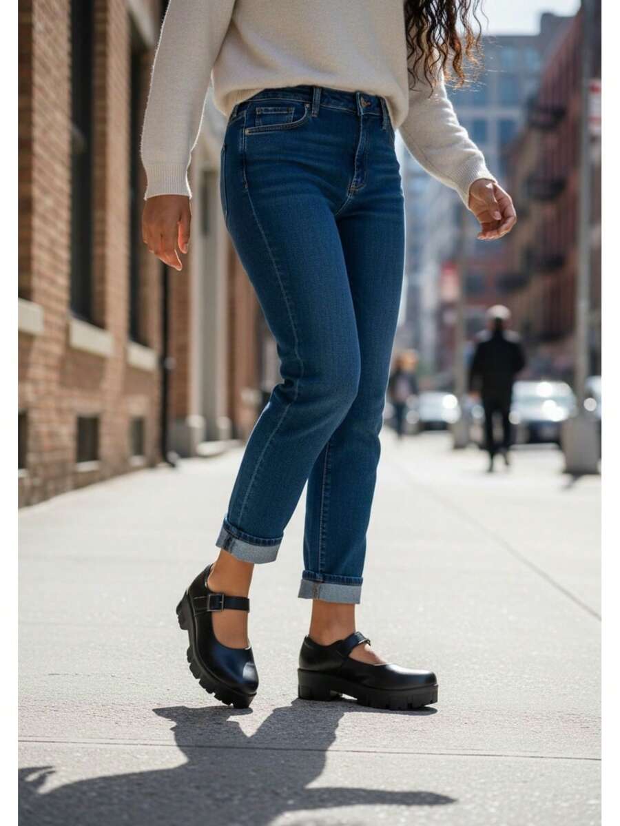 Mary Jane Doll Shoe Tractor Women's Black Synthetic Dress Shoe - 黑色 - 查看 1