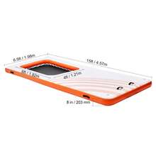 Inflatable Floating Dock, 15x6.5FT Inflatable Dock Platform With 4*6FT Trampoline Mesh Pool, Non-Slip Floating Platform Water Mat With Portable Bag & Detachable Ladder For Pool Beach Relaxation - 白色+橙色 - 查看 10