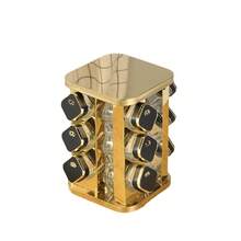 360° Rotating Spice Rack, Easy To Clean Multi-Layer Storage Rack, Stainless Steel High-Quality Rotating Seasoning Rack, 360° Smooth Rotation, Modern Kitchen Storage Organizer, 360° Rotating Seasoning Set, Multi-Layer Countertop Storage, Kitchen Condiment Jar Organizer - Gold - View 9