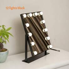 带智能触控功能的LED化妆镜，三色灯光，USB供电，金属支架，适用于梳妆台、卧室和派对装饰 - 彩色 - 查看 14