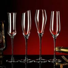 1pc Elegant Handmade Crystal Glass Champagne Flute - Creative Wedding Gift, Ladies Sparkling Wine Glass, Reusable Transparent Glass, Unique Design, Suitable For Cold Drinks, Hand Wash Only