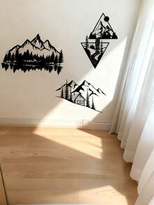 1 pieza Montaña de metal - Decoración de escena, que muestra la belleza de la naturaleza, perfecta para la pared de la sala de estar, la decoración de la cabaña, la esquina del jardín y el espacio de la oficina