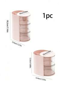 1 caixa de armazenamento giratória multicamadas e estilosa para grampos de cabelo, acessórios de cabelo, elásticos de cabelo, esponjas de maquiagem, joias, anéis e muito mais - organizador à prova de poeira perfeito para sua penteadeira, ideal para decoração de casa, presente para ela e essencial para amantes da beleza. Mantenha seu espaço limpo e elegante!