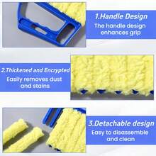 2/4pcs Louver Cleaning Brush, Household Curtain And Air Conditioner Fan Dust Removal Brush, Handheld Vent Cleaning Brush, Removable And Washable Gap Dust Cleaning Brush. - Blue & Orange - View 6