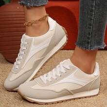 Spring Autumn Outdoor Office Work Sport Sneakers For Women Low Top Comfortable Casual Running Breathable Classic Walking Trainers Chunky Shoes Tennis Shoes Sneakers Shoes - 米色 - 查看 5