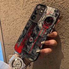 Carcasa especial para teléfono  con engranaje mecánico y pintura roja, adecuada para  Galaxy S25ULTRA, S24PLUS, S23FE, S21PRO, S22, S20+, A03S, A05S, A14, A31, A53, A34, A10, A04E, M04, A33, A35, A55, A72, A71, A70, A22, A16, A06, A20S, A54, resistente a la suciedad, a la moda, colorida, plateada IMD - Colores mixtos - Ver 4