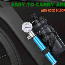 Bomba de Bicicleta con Manmetro, Bomba de Bicicleta porttil, Bomba de Aire de Alta presin de 120PSI con Soporte de Montaje, Bomba de Bola con Aguja, para Infla Neumticos, MTB - azul - Ver 5