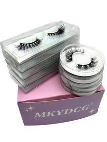 10/16/21 Pairs Fluffy&Thick 3D False Eyelashes With Glitter Paper Box,Lashes Bulk Christmas Gifts,3D Cat Eye Eyelashes Natural Soft,Protable, Makeup Manga Lashes,Dramatic Messy Mink Lashes Wispy, Individual Package Faux Mink Lashes Wholesale - 黑色 - 查看 2