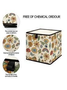 1pc Cartoon Flower Pattern Open Storage Box, Stackable Storage Container, Drawer Style Durable Multipurpose Design, Space-Saving For Home, Dorm, Household Organization, Under Bed Storage - Multicolor - View 10