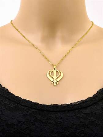 1件复古不锈钢光滑吊坠项链，男女皆宜的百搭钛钢配饰