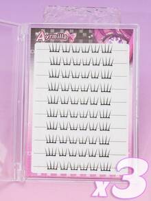 5-12mm 10 file di ciglia finte naturali a forma di occhio di gatto e di volpe, senza bisogno di colla, convenienti e riutilizzabili. Ciglia finte naturali adatte per matrimoni, feste e riunioni di lavoro quotidiane. Adatte per principianti, cosplay, grappoli di ciglia, ciglia individuali, ciglia finte