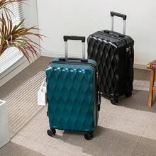 New Wavy Pattern Luggage Set, 3 Sizes: 18/20/24 Inch, Portable Lightweight Suitcase With Spinner Wheels And Password Lock, Suitable For Short Trips And Campus