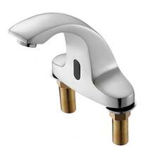 Touchless Bathroom Sink Faucet, Automatic Motion Sensor Restroom Toilet Faucet Cold Water With Hole Cover Plate, Battery Operated For 9/16 In Pipe Commercial Lavatory,Chrome Plated Silver - Cobra - View 8