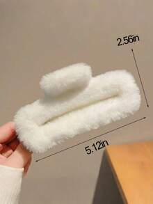 1/4/5/6个装毛绒爪夹,适合女性和女孩,舒适保暖柔软,适合浓密头发,秋冬季发饰,日常、办公、学校必备,Y2K可爱丸子头固定器(米色、黑色、白色、粉色),毛绒爪夹,感恩节、教师节、礼物,秋冬季发饰,爪夹,发夹,发卡,中号发夹 - 彩色 - 查看 5